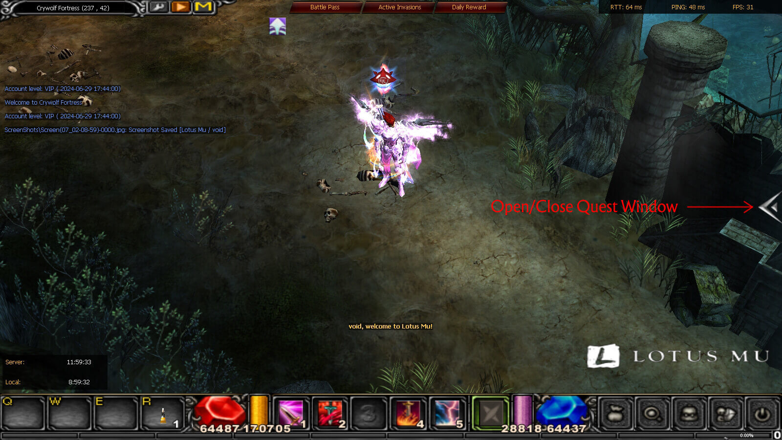 Open/Close Quest Window